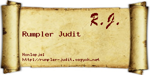 Rumpler Judit névjegykártya